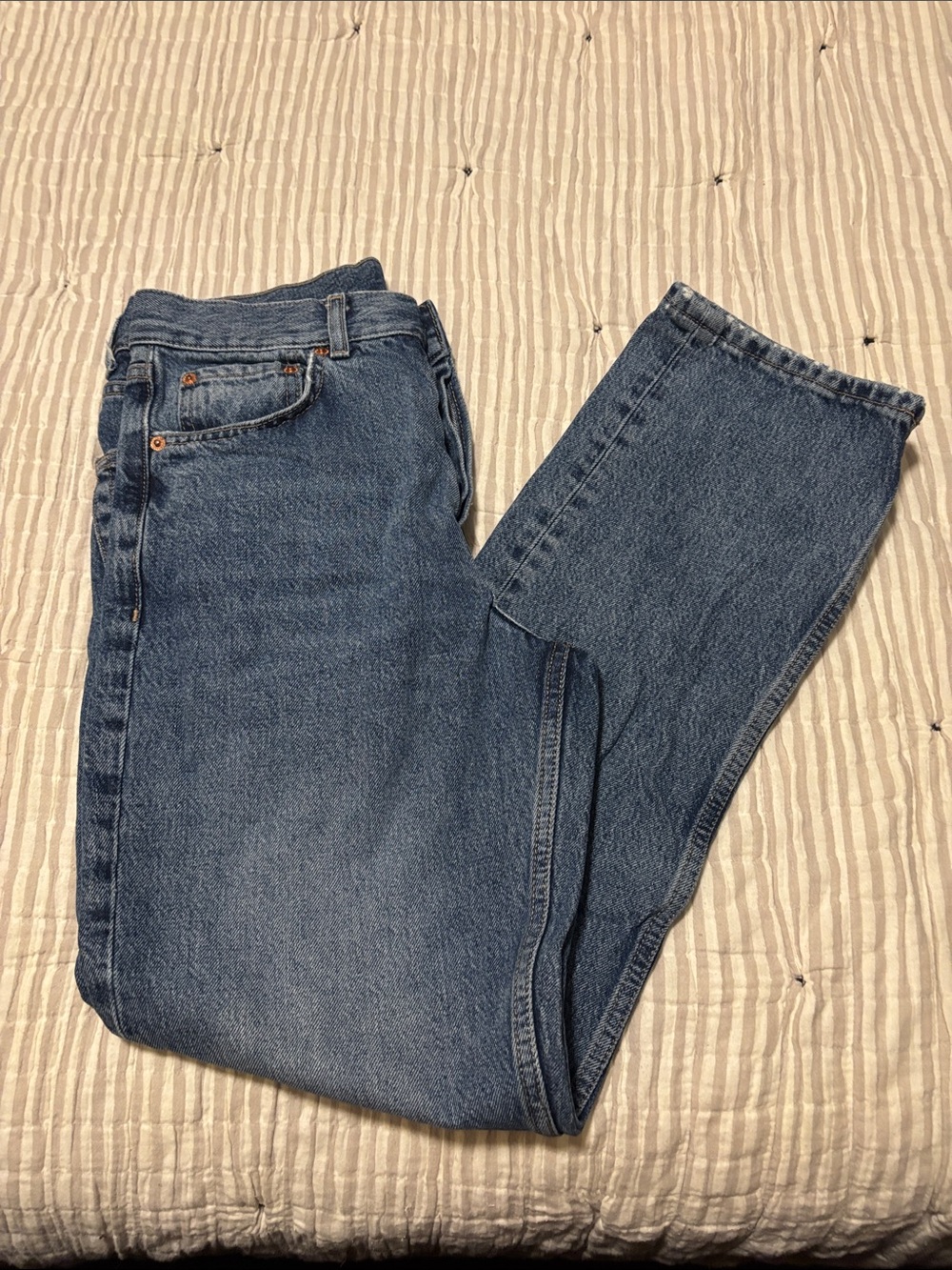 TOPSHOP Women’s Straight Leg 100% Cotton Denim Jeans W27 L30